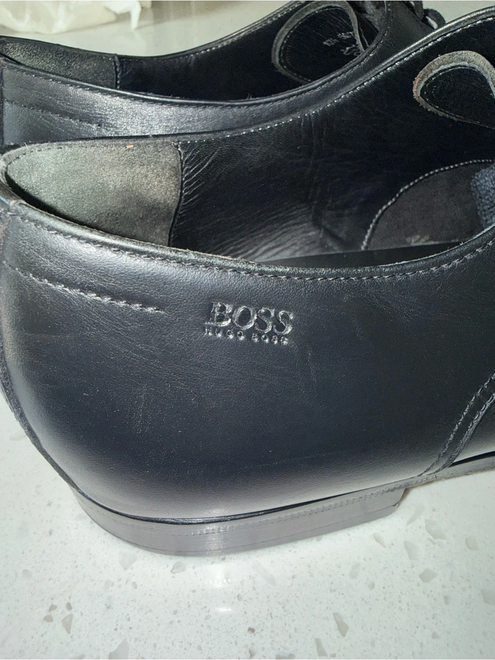 Hugo Boss Black Leather Lace-Up Oxfords